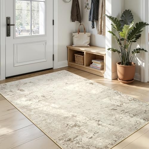 Toneed 4x6 Washable Non Slip Abstract Area Rugs for Bedroom Living Room - Image 4