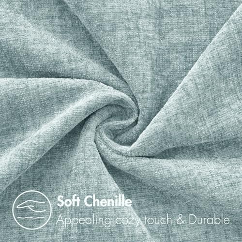 MIULEE Soft Chenille Lumbar Throw Pillow Covers Light Blue 12x20 Pack of 2 - Image 2