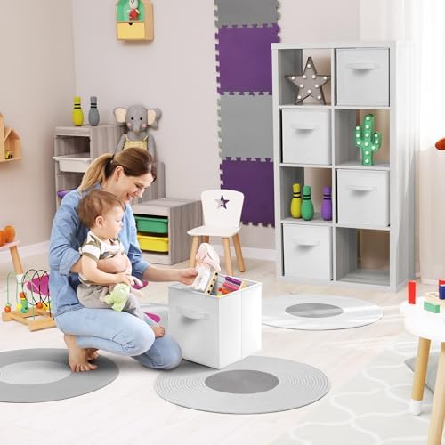 Sorbus Fabric Storage Cubes, 6-Pack Foldable Bins (11 Inch, White) - Image 4