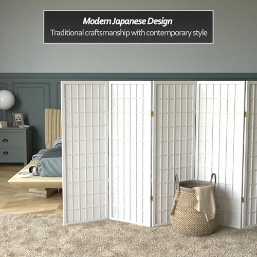 4 ft. Short Window Pane Shoji Screen - White - 8 Panels - Image 2