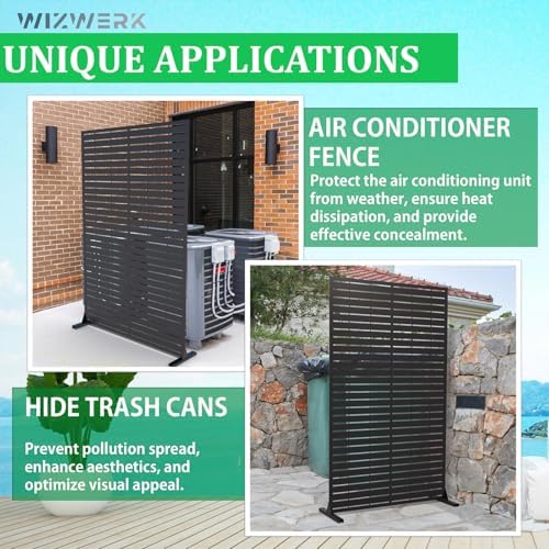 6FT Outdoor Metal Privacy Screen – Decorative Privacy Fence and Room/Garden Divider, Weather-Resistant Freestanding Panel with Stand, Durable Steel for Patio, Garden, Balcony, or Backyard - Image 5