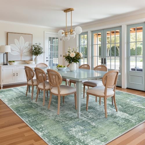Valenrug 8x10 Area Rugs for Living Room, Abstract Washable Rug, Sage Green - Image 5
