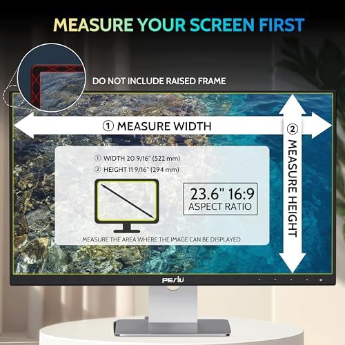 Peslv [2-Pack] 23.6 Inch Privacy Screen for Computer Monitor 16:9 Aspect Ratio, Eye Protection Anti Blue Light Glare Shield, 23.6inch Removable Black Blackout Anti Spy Desktop Security Private Filter - Image 2