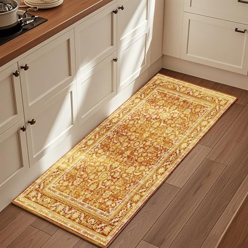 OPPODREAM Vintage Orange Area Rugs 2x6, Washable Rug for Living Room by OPPODREAM