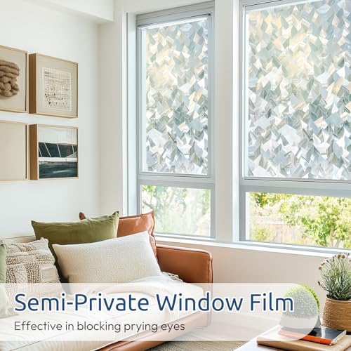rabbitgoo Window Privacy Film, Crystal Icicles, 23.6" x 118.1" - Image 2