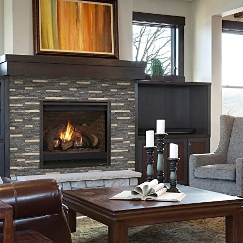STICKGOO 20 Sheets Peel and Stick Backsplash Tile, Stick on Backsplash for Kitchen and Bathroom, Black Sandstone Look PVC Mixed Metal Gold Self Adhesive Wall Tiles - Image 5