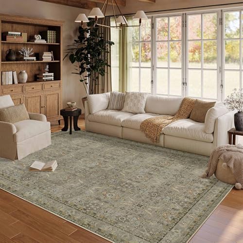 Rugxara Area Rugs 5x7 Washable Rug for Living Room Bedroom, Olive Green by Rugxara