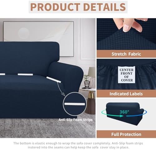 Easy-Going 100% Waterproof Couch Cover, 3 Cushion Couch Slipcover for Sofa - Image 4