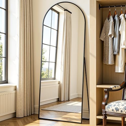 58"x18" Arched Full Length Mirror, Full Body Mirror, Black - Image 3