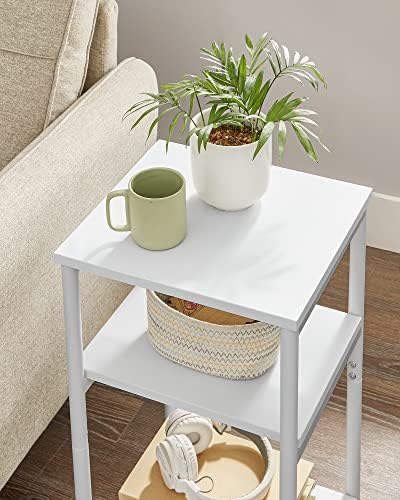 VASAGLE Side Table, Small End Table, Tall Nightstand, Steel Frame - Image 5