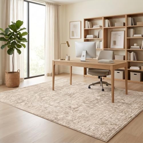 RUGIXE 5x7 ft Beige Washable Area Rug for Living Room,Vintage Boho,Non Slip - Image 4