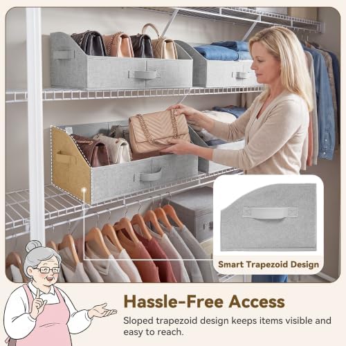 GRANNY SAYS Purse Organizer for Closet, Large, Gray, 3-Pack - Image 3