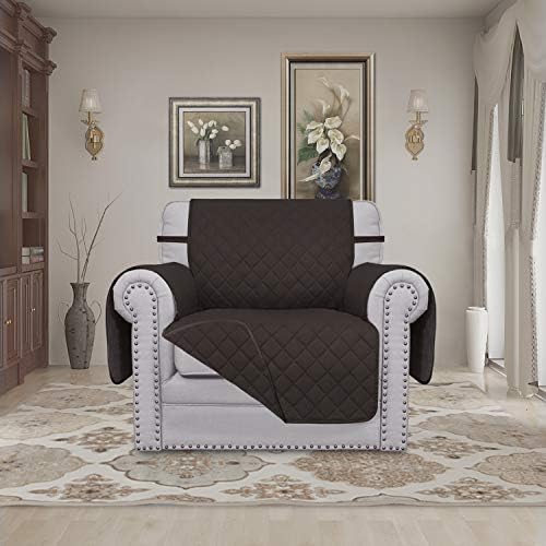 Easy-Going Reversible Couch Cover, Small Chair, Chocolate/Chocolate - Image 2