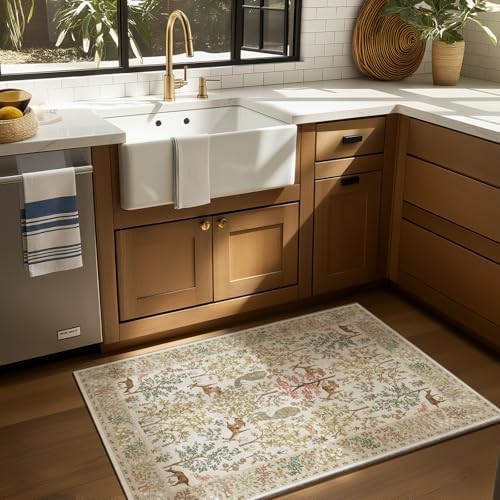 Machine Washable Small Rugs for Entryway: 2x3 Throw Kitchen Rug Door Mat Indoor Entrance Non-Slip Low Pile Soft Area Rugs for Entrance Front Door Indoor Entry Bedroom Kids Room - Image 2
