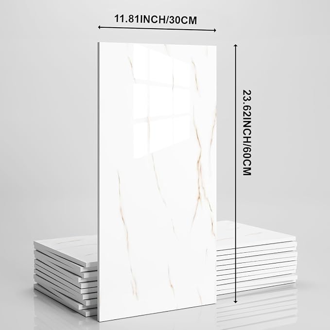 10 PCS Marble Peel and Stick Wall Panels 23.6"x11.8" Sticker | Self Adhesive, PVC, Waterproof Backsplash Tile for Bathroom, Kitchen, Living Room, Style5 - Image 6