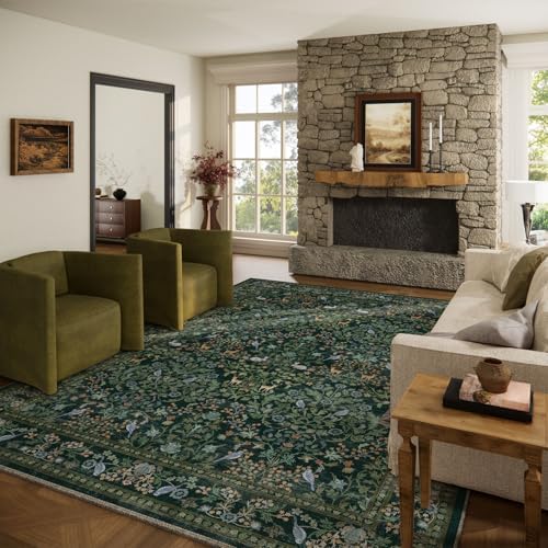 8x10 Area Rugs for Living Room: Washable Rug Vintage Rugs Stain Resistant Non Slip Low Pile Lightweight Soft Carpets Rugs for Bedroom Kitchen Dining Room Nursery Kids Room Farmhouse Home Office by palohom