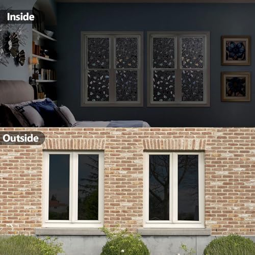LEMON CLOUD Total Blackout Decorative Window Privacy Film, 17.5″ x 157.4″ - Image 5