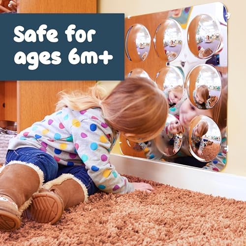 Spark & Wow Sensory Wall Toddler Mirror, Large 9 Bubbles - Image 2