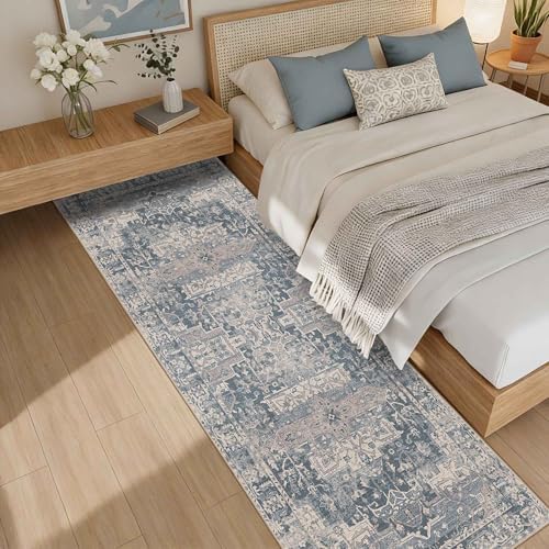 Rugxara 2x6 Washable Runner Rug for Hallway Kitchen Entryway, Blue - Image 3