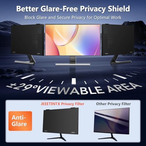 Magnetic Computer Privacy Screen Filter 27 Inch for Frameless Monitor Thin Bezel 16:9 Widescreen, Hanging Removable Anti Glare Blue Light Privacy Filter Protector Eye Care - Image 3