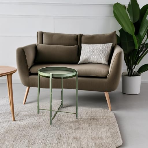EKNITEY Small Side End Table: Metal Side Table with Removable Tray - Image 6