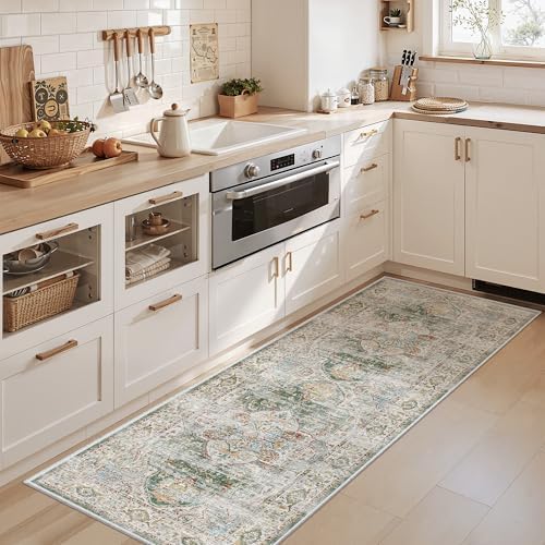 Madane Washable Runner Rug 2x6 Runners for Hallways Non Slip, Green - Image 4