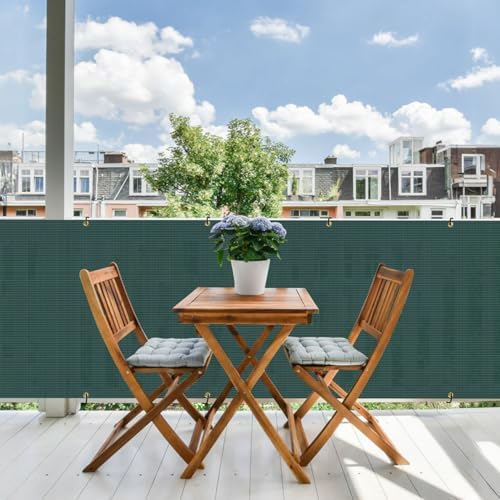E&K Sunrise 3' x 262' Balcony Privacy Fence Screen Cover with Zip Ties Outdoor Screen Fence UV Protection for Deck Patio Backyard Apartment Pool Porch (Green) - Image 6