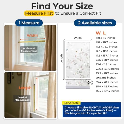 OHTMERU Window Privacy Film Decorative Non-Adhesive, Reusable, Anti-Glare - Image 6