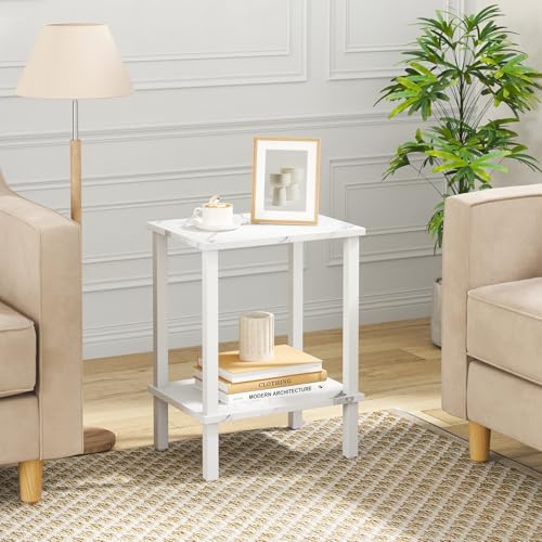 TUTOTAK End Table, Side Table, Nightstand, 2-Tier Storage Shelf - Image 6