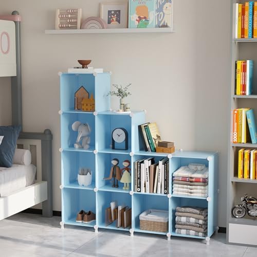 AWTATOS 12 Cube Storage Organizer, Closet Organizers Storage Shelves, Blue - Image 5