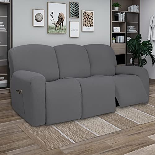 PureFit Super Stretch 3 Seats Recliner Sofa Couch Cover with Pocket - Image 2