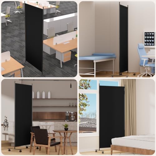 Room Divider 34'' Wide Folding Room Divider Panel with Wheels,Upgraded Base - Image 7