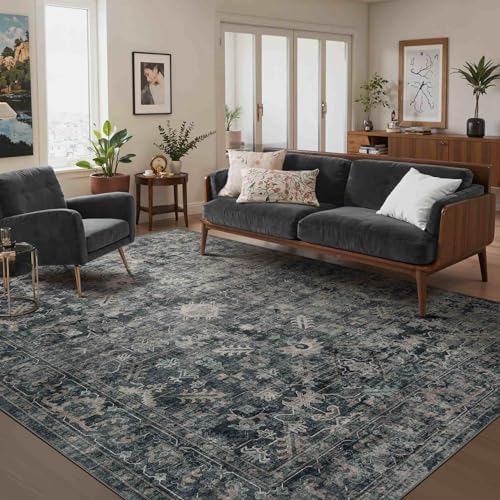 Rugxara Blue 6x9 Area Rugs Washable Rug for Living Room Dining Room Bedroom by Rugxara