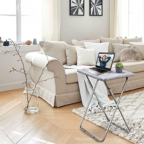 Garden 4 you Tv Trays, Folding Tray Table, Dinner Tray Table with No Assembly Required&Sturdy, Foldable Snack Eating Trays Table for Living Room, 15 x 18.9 x 26 in(White Marble,1PC) - Image 7