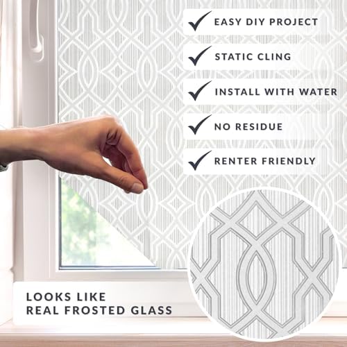 Artscape Classico | Decorative Privacy Window Film with Textured Glass Pattern | Non-Adhesive & UV Protection | Easy to Apply & Removable | 24 x 36 Inches | Made in USA - Image 2