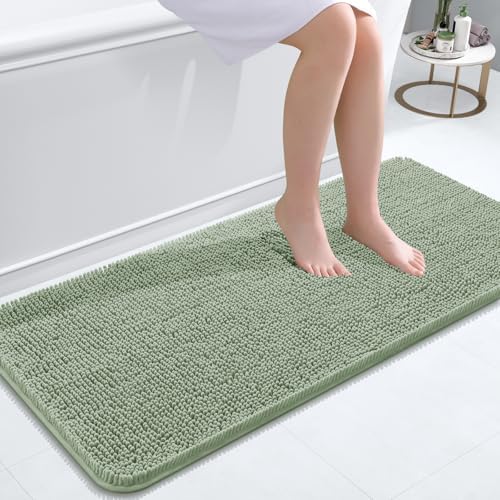 OLANLY Bathroom Runner Rugs 47x20, Extra Soft Absorbent Chenille Bath Rugs by OLANLY