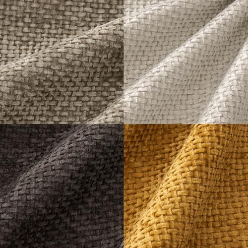 MIULEE Decorative Chenille Fall Pillow Covers Gold Brown 20x20 Pack of 4 - Image 2