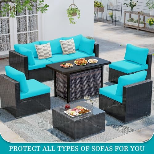 12 Pcs Outdoor Cushion Covers, Patio Sofa Cushion Covers Replacement - Image 5