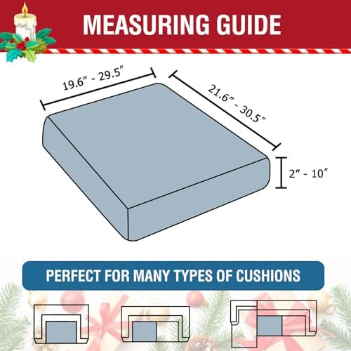 H.VERSAILTEX Christmas Sofa Slipcover Fleece Stretch Couch Cushion Cover Furniture Protector Seat Cushion Snowflakes Sofa Cover for Christmas (1 Piece Armchair Cushion Covers, Snowflakes) - Image 2