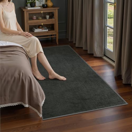 Valenrug 3x5 Rug, High-Low Pile Washable Entryway Rug for Bedroom Black - Image 3