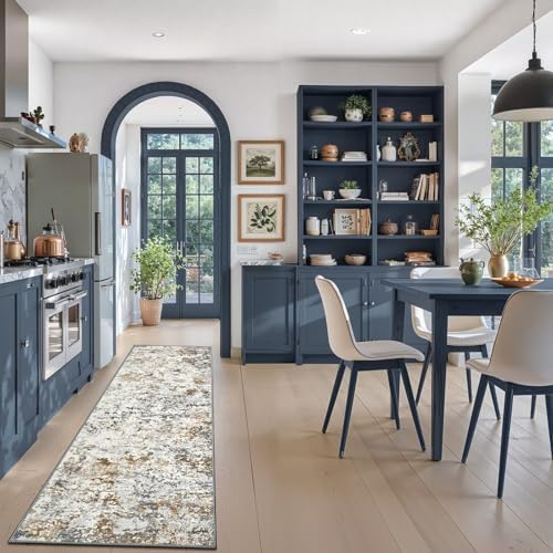 Toneed Washable 2x6 Non-Slip Abstract Runner Rug for Hallway Kitchen - Image 3