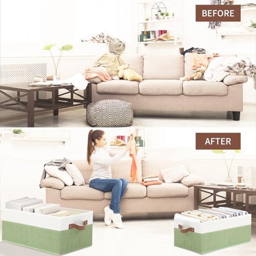 3 Pack Large Capacity Storage Bins Closet Organizer for Shelves - Image 5