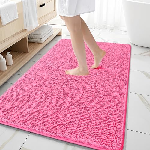 OLANLY Large Bathroom Rugs 59x35, Extra Soft Absorbent Chenille Bath Rugs by OLANLY