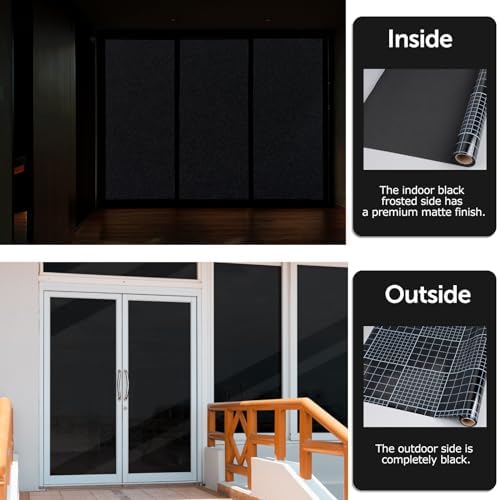 HIDBEA Blackout Window Privacy Film,100% Light Blocking,17.5in x 6.5ft - Image 3