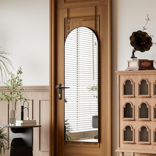 BEAUTYPEAK Arched Full Length Over The Door Mirror 14" x 48", Black by BEAUTYPEAK