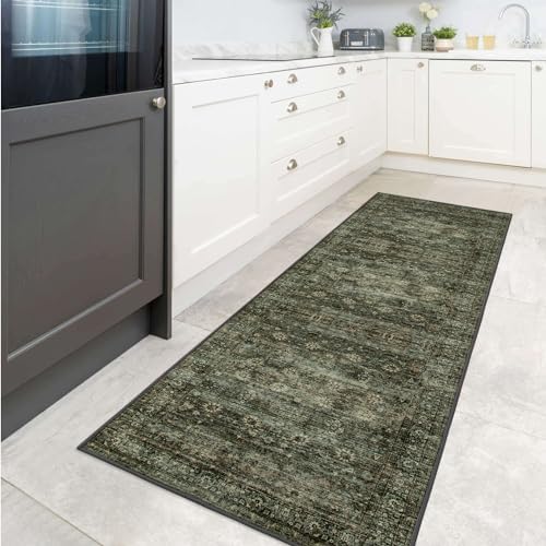 Moynesa Ultra-Thin Washable Teal Non Slip Bathroom Rug - 2x6 Laundry Room Mat, Machine Washable Non-Slip Pet Friendly Carpet Runner for Camper RV Foyer Kitchen Hallway - Image 5