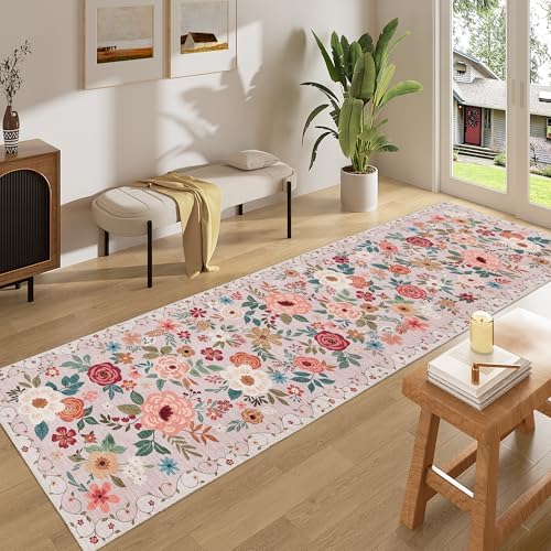 DUKINO 2x8 Runner Rug, Washable Runner Rug for Kitchen Non Slip, Beige - Image 3
