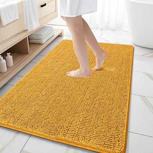 OLANLY Large Bathroom Rugs 59x35, Extra Soft Absorbent Chenille Bath Rugs by OLANLY