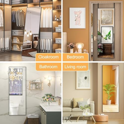 Hasipu Door Mirror Full Length, 51 x 16 Inch Full Body Wall Mirror Over The Door Hanging Mirror for Bedroom, Living Room, Cloakroom - Image 6