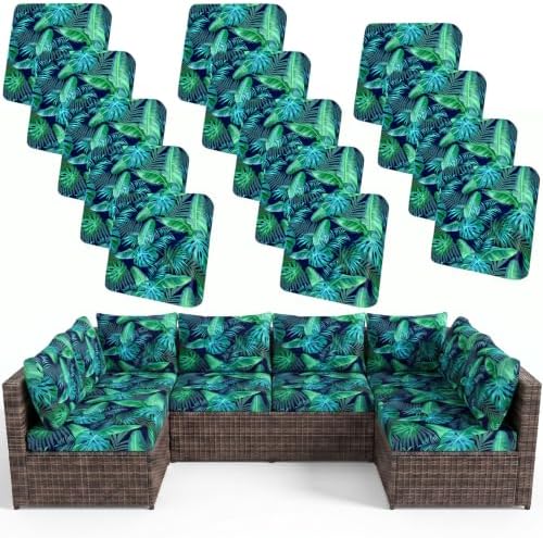 14Pcs Patio Cushion Covers Stretch Outdoor Furniture Protector Slipcovers by pickyNproud